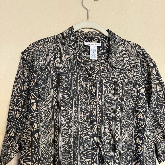VINTAGE Anna And Frank Shirt Size Medium Button Up Blouse Top Silk - Picture 4 of 15